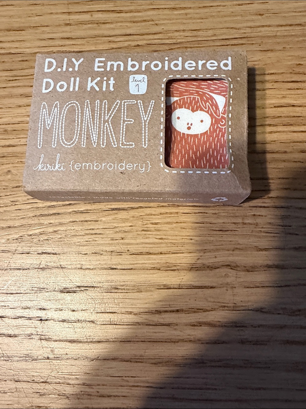 Kiriki Embroidered Monkey DIY Doll Kit - Orange